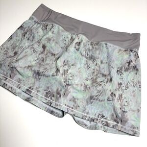 Lululemon Pace Rival Mid Rise Skirt Women's 10 Plisse Bloom Skort Tennis Golf